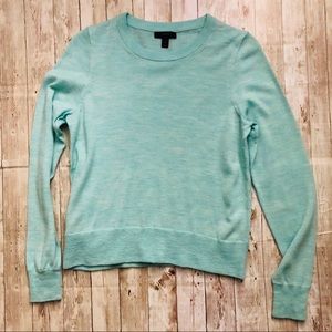J. Crew Cropped Merino Wool Blue Sweater Sz Small
